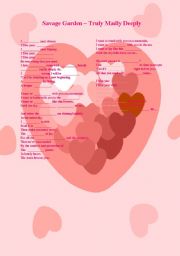 English Worksheet: Valentines Day Song Worksheet