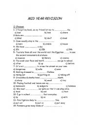 English Worksheet: grammar revision