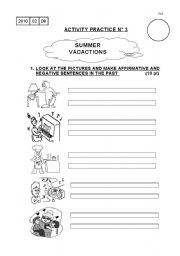 English worksheet: SIMPLE PAST