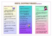 USEFUL SHOPPING PHRASES bookmarks