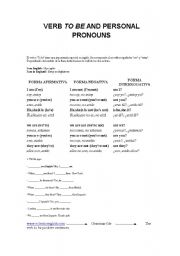 English Worksheet: verb to be for adults