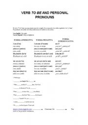 English worksheet: verb to be for adults