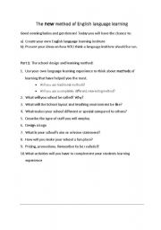 English worksheet: Design your perfect school