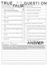 English Worksheet: Reading Comprehension about 2 National Parks with focus on There is..., There are... Part 3/3. True/False & QA Activities. Finally students are asked to write about a park near them.