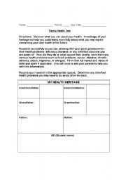 English Worksheet: Family Tree