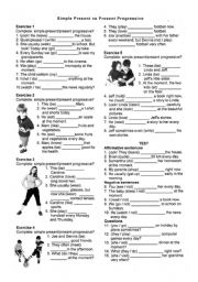 English Worksheet: Simple Present vs Present Progressive