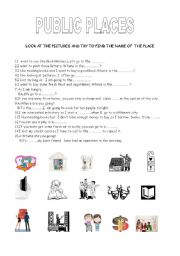 English worksheet:  public places