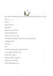 English worksheet: Get to know me better with these fun facts!