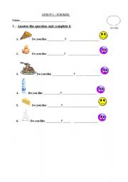 English worksheet: QUIZ ABOUT WHAT DO YOU LIKE