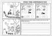 English Worksheet: find the differences-there is/are