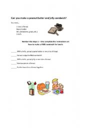 English Worksheet: American Culture - Peanut Butter & Jelly Sandwich