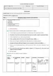 English Worksheet: lesson plan