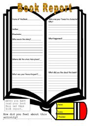 English Worksheet: book report form