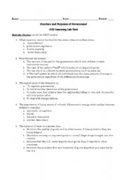 English Worksheet: Structures of Gov