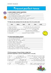 English Worksheet: Present Perfect tense