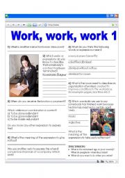 English Worksheet: Work related vocabulary - losing a job and leaving voluntarily(+ key)
