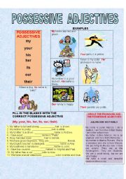 English Worksheet: POSSESSIVE ADJECTIVES