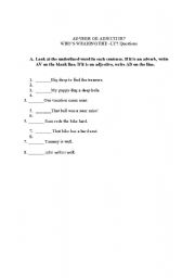 English worksheet: Adverb or Adjective