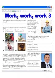 English Worksheet: Work related vocabulary - different types of work (+ key)