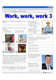 Work related vocabulary - different types of work (+ key)