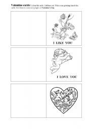 English Worksheet: Valentine Cards 2/2