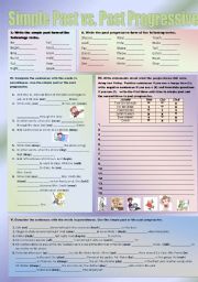 English Worksheet: Simple Past vs. Past Progressive