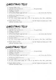 English worksheet: Xmas test