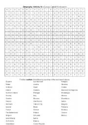 Europe Capital Crossword