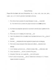 English Worksheet: review prefixes