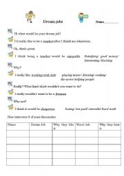 English worksheet: dream jobs