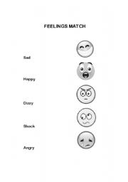 English Worksheet: Feelings Match
