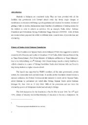 English Worksheet: Tuanku Abdul Rahman Foundation