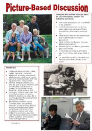 English Worksheet: Picture-Based Discussion (10): Generations