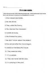 English worksheet: Pronouns