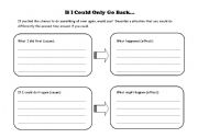 English worksheet: If I could only go Back....  Graphic Organizer