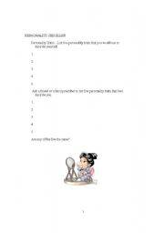 English worksheet: Self Esteem Workshop