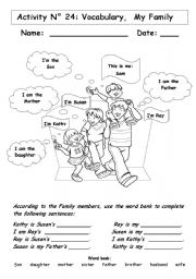 my family esl worksheet by andresdomingo