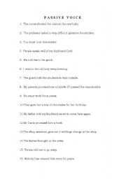 English Worksheet: Passive Voice