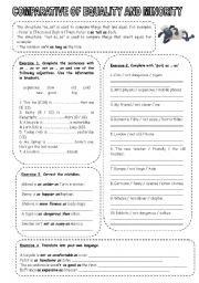 English Worksheet: Comparative of equality and minority