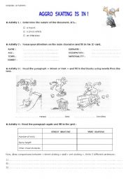 English worksheet: Aggro skating is in !  ( part 2 )