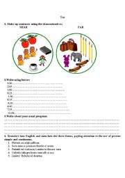 English Worksheet: demonstratives, the clock