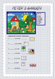 English Worksheet: PETERS GARDEN