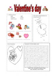 English Worksheet: Valentines day Worksheet (for young learners)