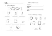 English worksheet: school 