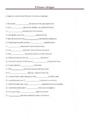 English worksheet: If Clauses