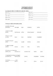 English worksheet: Numbers