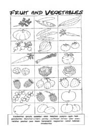 Fruit and vegetables - ESL worksheet by yetigumboots