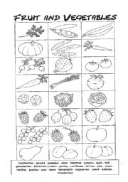 English Worksheet: Fruit and vegetables