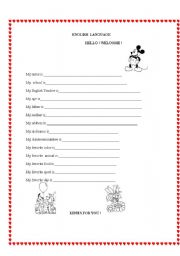 English worksheet: Answer about your life