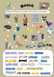 Beach Vocabulary for Elementary to Intermediate